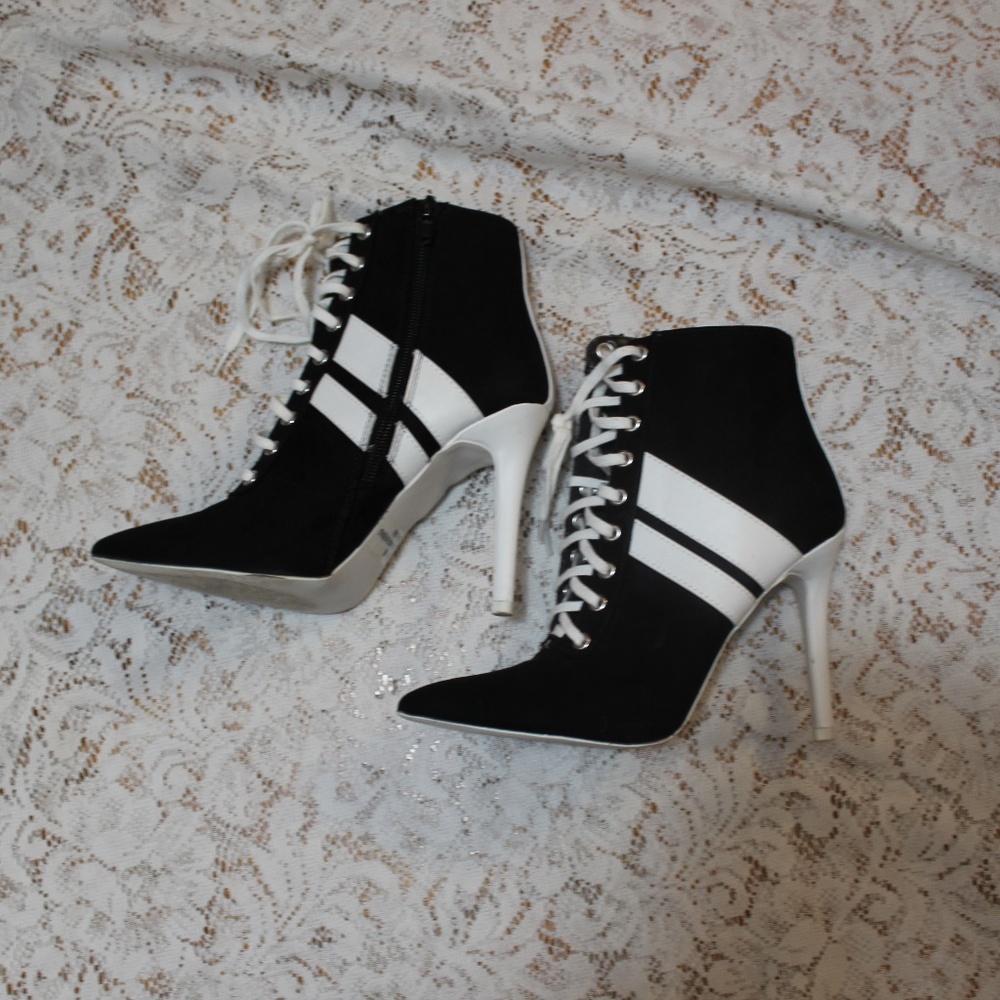 Sporty Ankle Heel Boots